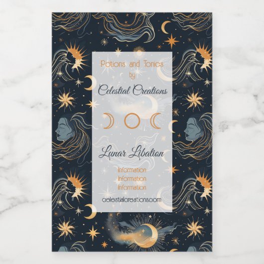 Erstellen Sie Ihre eigene Mondgottesgöttin Celesti Weinetikett (Einzelnes Label)