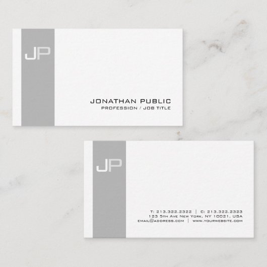 Erstellen Sie Ihre eigene Monogram Elegante Modern Visitenkarte (Vorne/Hinten)