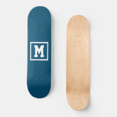 Erstellen Sie Ihre eigene Monogram-Vorlage blau un Skateboard (Vorderseite)