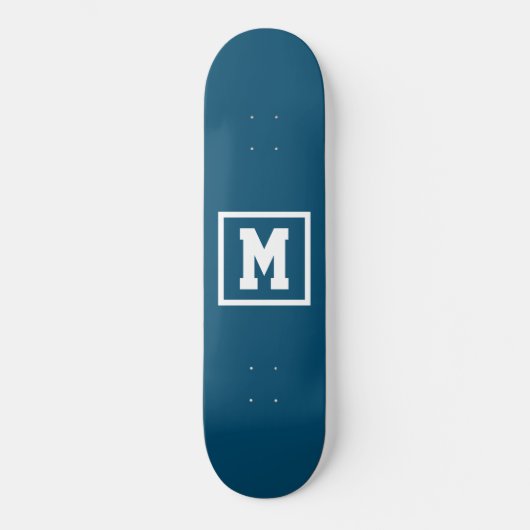 Erstellen Sie Ihre eigene Monogram-Vorlage blau un Skateboard (Vorderseite)