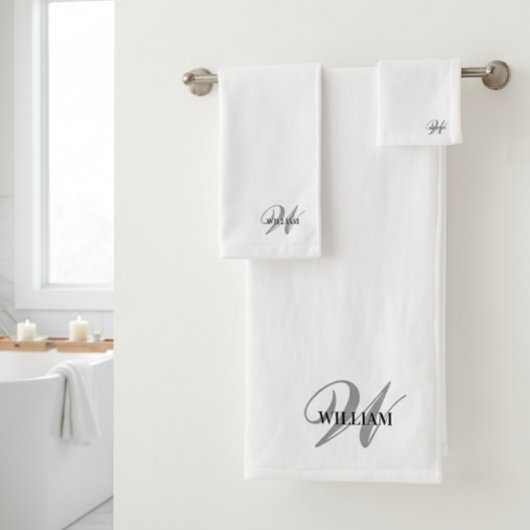 Erstellen Sie Ihre eigene Monogramm-Farbanpassung Badhandtuch Set