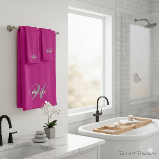 Erstellen Sie Ihre eigene Monogramm-Farbanpassung  Badhandtuch Set