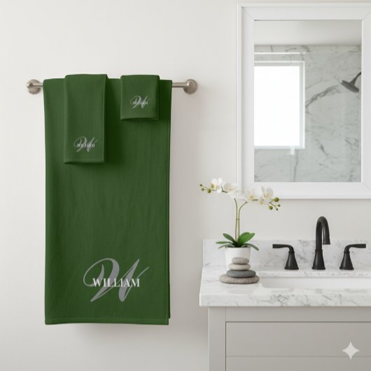 Erstellen Sie Ihre eigene Monogramm-Farbenanpassun Badhandtuch Set