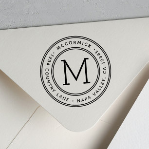 Erstellen Sie Ihre eigene Monogramm-Rücksendeadre Gummistempel