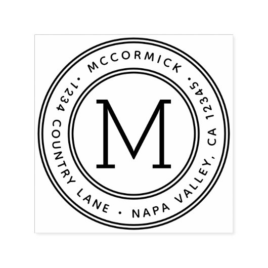 Erstellen Sie Ihre eigene Monogramm-Rücksendeadres Permastempel (Design)