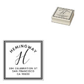 Erstellen Sie Ihre eigene Monogramm-Script-Rücksen Gummistempel (Stempel)