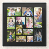 Erstellen Sie Ihre eigene Multi-Foto Collage Black Glasuntersetzer (Vorderseite)