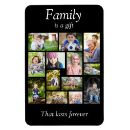 Erstellen Sie Ihre eigene Multi-FotoCollage Schwar Magnet