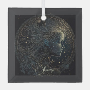 Erstellen Sie Ihre eigene mystische Astrologie Aqu Ornament Aus Glas