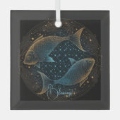 Erstellen Sie Ihre eigene mystische Astrologie Fis Ornament Aus Glas (Vorderseite)