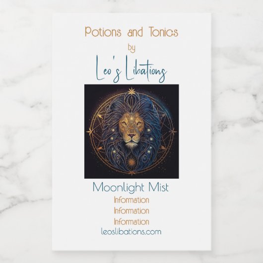 Erstellen Sie Ihre eigene mystische Astrologie Leo Weinetikett (Einzelnes Label)