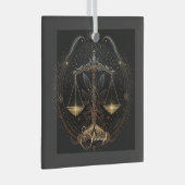 Erstellen Sie Ihre eigene mystische Astrologie Lib Ornament Aus Glas (Vorderseite Rechts)