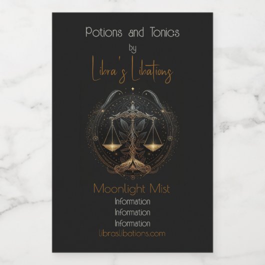 Erstellen Sie Ihre eigene mystische Astrologie Lib Weinetikett (Einzelnes Label)