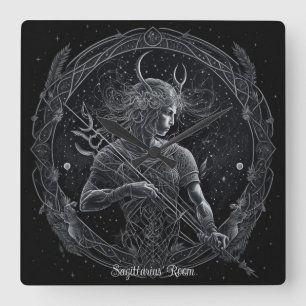 Erstellen Sie Ihre eigene mystische Astrologie Sch Quadratische Wanduhr