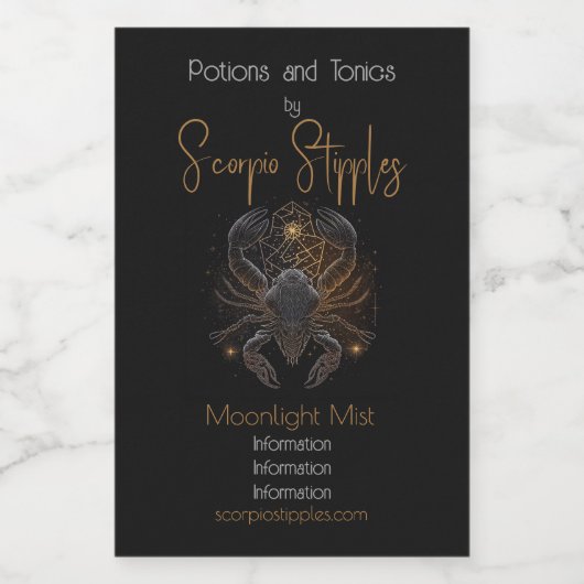 Erstellen Sie Ihre eigene mystische Astrologie Sco Weinetikett (Einzelnes Label)