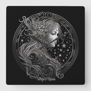 Erstellen Sie Ihre eigene mystische Astrologie Vir Quadratische Wanduhr