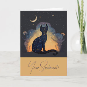 Erstellen Sie Ihre eigene mystische Black Cat-Silh Feiertagskarte