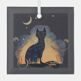 Erstellen Sie Ihre eigene mystische Black Cat-Silh Ornament Aus Glas