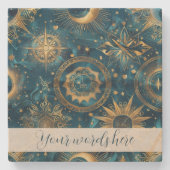 Erstellen Sie Ihre eigene mystische Blue & Gold Ce Steinuntersetzer (Vorderseite)