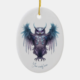 Erstellen Sie Ihre eigene mystische Lila Eule Keramik Ornament