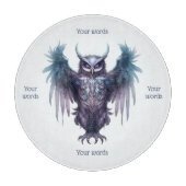 Erstellen Sie Ihre eigene mystische Lila Eule Schneidebrett (Vorderseite)