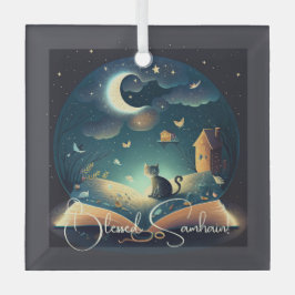 Erstellen Sie Ihre eigene mystische Schwarze Katze Ornament Aus Glas