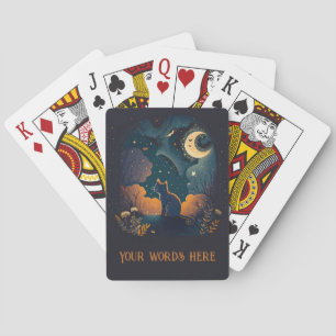 Erstellen Sie Ihre eigene mystische schwarze Katze Spielkarten