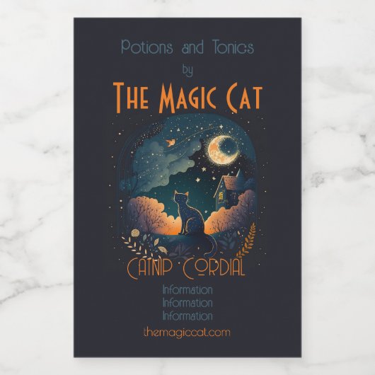 Erstellen Sie Ihre eigene mystische schwarze Katze Weinetikett (Einzelnes Label)