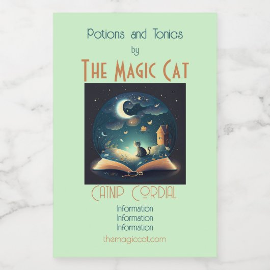 Erstellen Sie Ihre eigene mystische Schwarze Katze Weinetikett (Einzelnes Label)