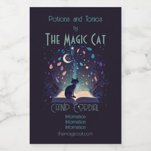 Erstellen Sie Ihre eigene mystische Schwarze Katze Weinetikett (Einzelnes Label)