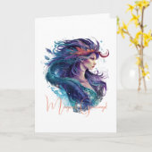 Erstellen Sie Ihre eigene mythische Meerjungfrau Karte (Gelbe Blume)