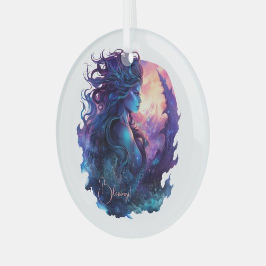 Erstellen Sie Ihre eigene mythische Siren-Meerjung Ornament Aus Glas (Vorderseite links)