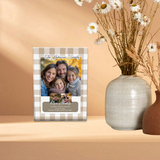 Erstellen Sie Ihre eigene Nachricht Beige Familie Fotoblock