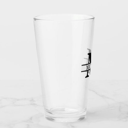 Erstellen Sie Ihre eigene Name Monogram Beer Glas (Rechts)