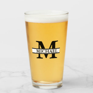 Erstellen Sie Ihre eigene Name Monogram Beer Glas