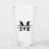 Erstellen Sie Ihre eigene Name Monogram Beer Glas (Vorderseite)