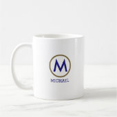 Erstellen Sie Ihre eigene Name Monogram Blue Kaffeetasse (Links)