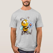 Erstellen Sie Ihre eigene Niedliche Bee Kind Blue  T-Shirt (Vorderseite)
