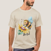 Erstellen Sie Ihre eigene Niedliche Bee Kind Gelb T-Shirt (Vorderseite)