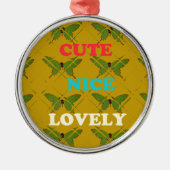 Erstellen Sie Ihre eigene Niedliche schöne, hübsch Silbernes Ornament (Vorne)