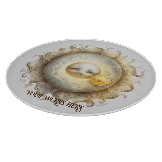 Erstellen Sie Ihre eigene Niedliche Sonne & Mond Schneidebrett (Ecke)