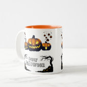 Erstellen Sie Ihre eigene Orange Happy Halloween T Zweifarbige Tasse (Vorderseite Links)