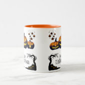 Erstellen Sie Ihre eigene Orange Happy Halloween T Zweifarbige Tasse (Mittel)