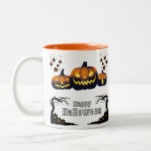 Erstellen Sie Ihre eigene Orange Happy Halloween T Zweifarbige Tasse (Links)