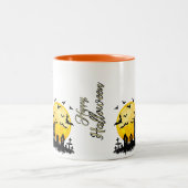 Erstellen Sie Ihre eigene Orange Happy Halloween T Zweifarbige Tasse (Mittel)