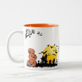 Erstellen Sie Ihre eigene Orange Happy Halloween T Zweifarbige Tasse (Links)