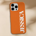 Erstellen Sie Ihre eigene Orange Name Monogram<br><div class="desc">Erstellen Sie Ihren eigenen personalisierten iPhone Case mit individuellem Anfangsnamen in orangefarbener moderner minimalistischer Typografie.</div>