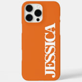 Erstellen Sie Ihre eigene Orange Name Monogram Case-Mate iPhone Hülle (Rückseite)