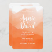 Erstellen Sie Ihre eigene Orange Wasserfarbe Ombre Einladung (Vorne/Hinten)