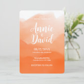 Erstellen Sie Ihre eigene Orange Wasserfarbe Ombre Einladung (Stehend Vorderseite)
